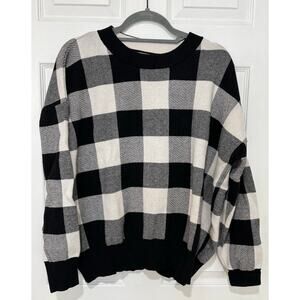 Sweet Lovely by Jen Black and White Checkered Pull Over Sweater 2XL / 3XL  Plus